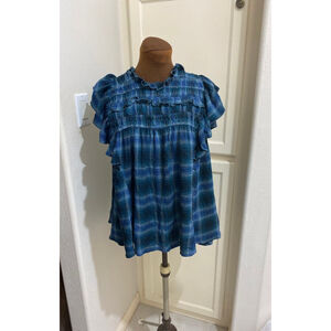 Free People Women's Not Your Average Girl Top Women Size MediumNavy Combo